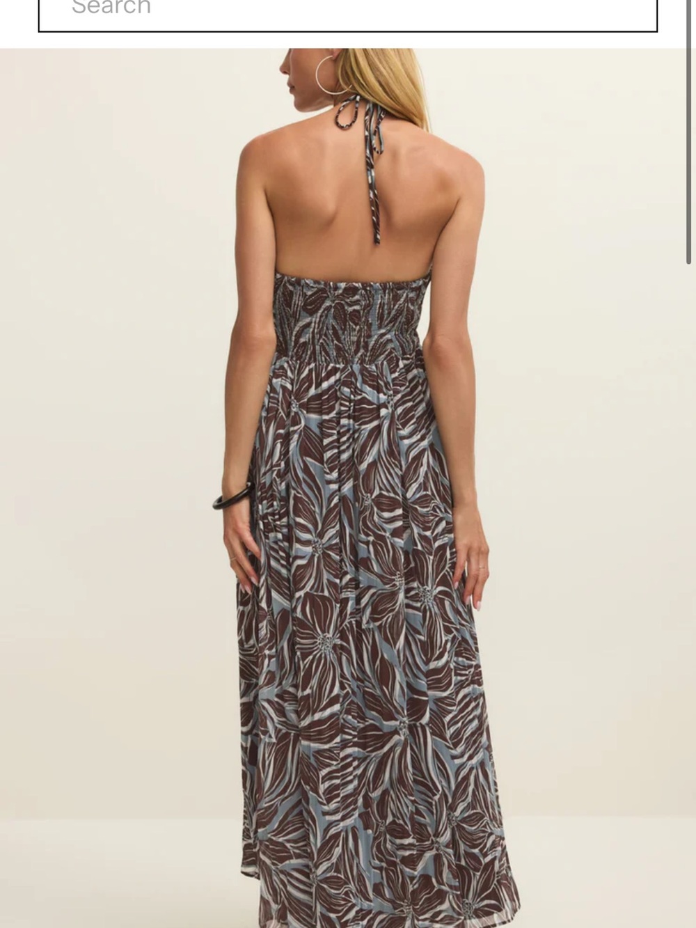 Z Supply Lanie Zinn Floral Maxi Dress - Brown & Light Blue - Picture 4 of 9